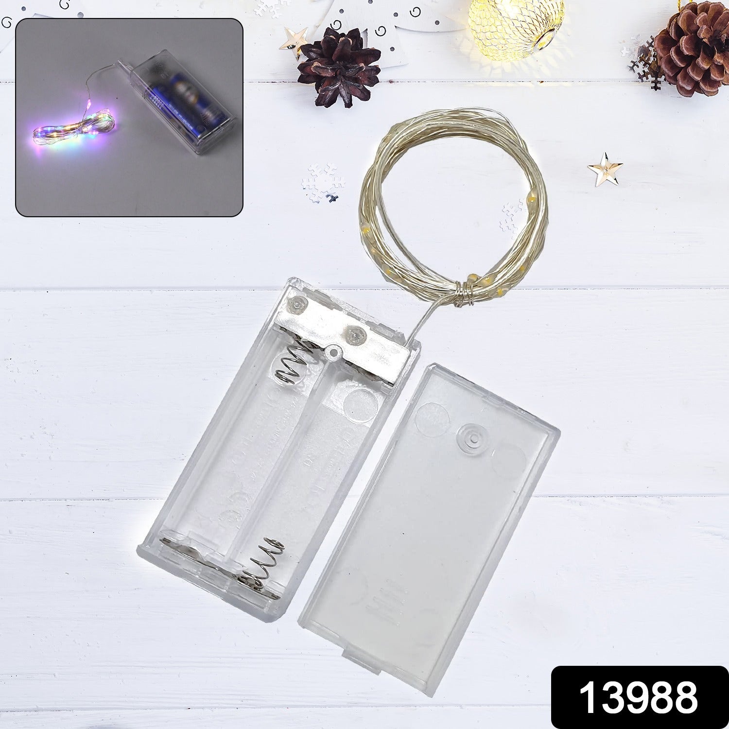 Multicolor 2AA Battery Powered, Copper Wire String Fairy Lights with 30 LEDs Multicolor 2AA Battery Powered, Copper Wire String Fairy Lights with 30 LEDs